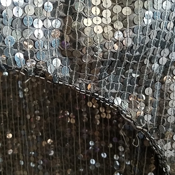 In fashion pure silk sequin shirt. Size large - Picture 5 of 8